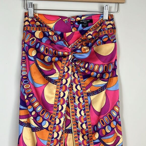 MARCIANO X Guess Collab Silky Wide Leg Wrap Pants Gypset Flowy Tulum Sz 2 - Picture 3 of 13